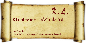Kirnbauer Lóránt névjegykártya