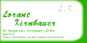 lorant kirnbauer business card